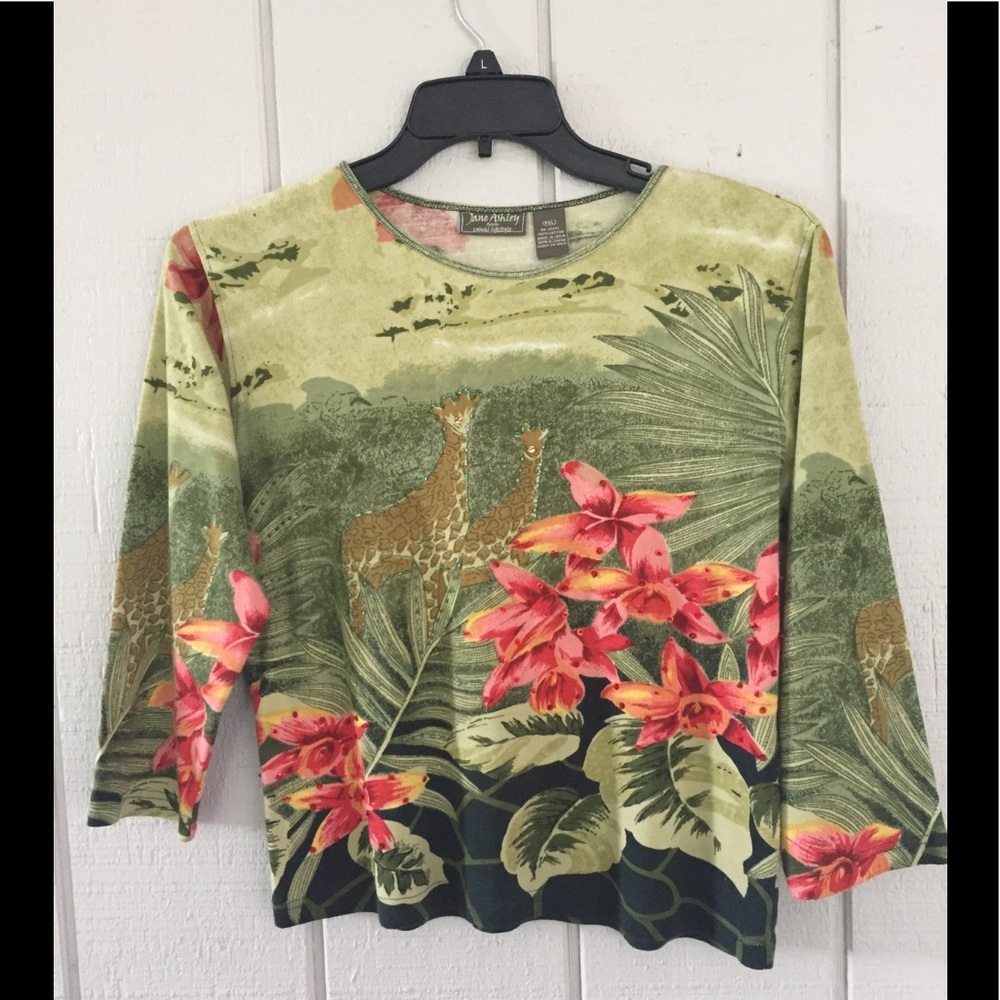 Jane Ashley scoop neck 3/4 sleeve sweater